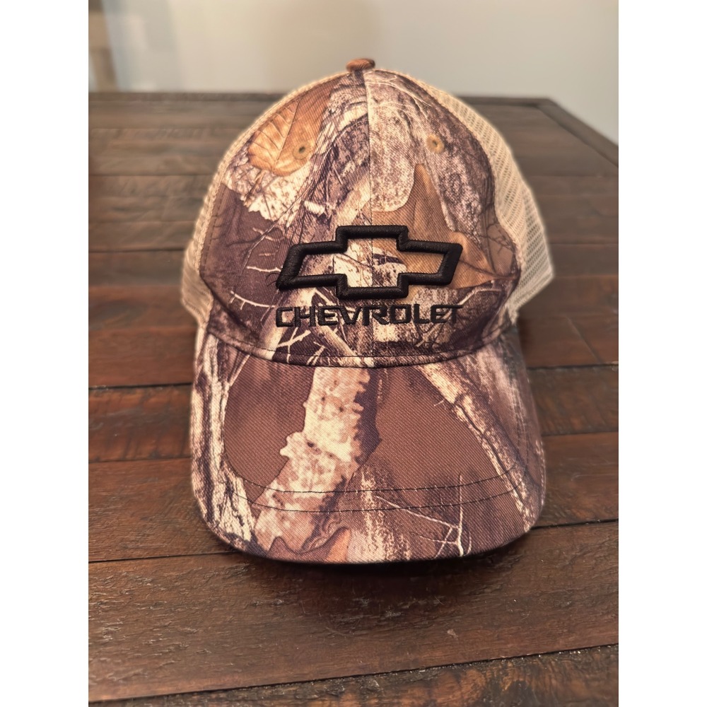 Chevrolet Camo Trucker Hat Mens Mesh Snapback Chevy Logo Hunting Cap Realtree